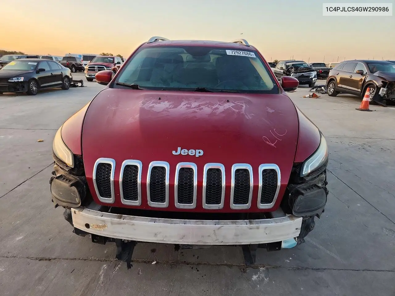 2016 JEEP CHEROKEE VIN 1C4PJLCS4GW290986 — фото 5