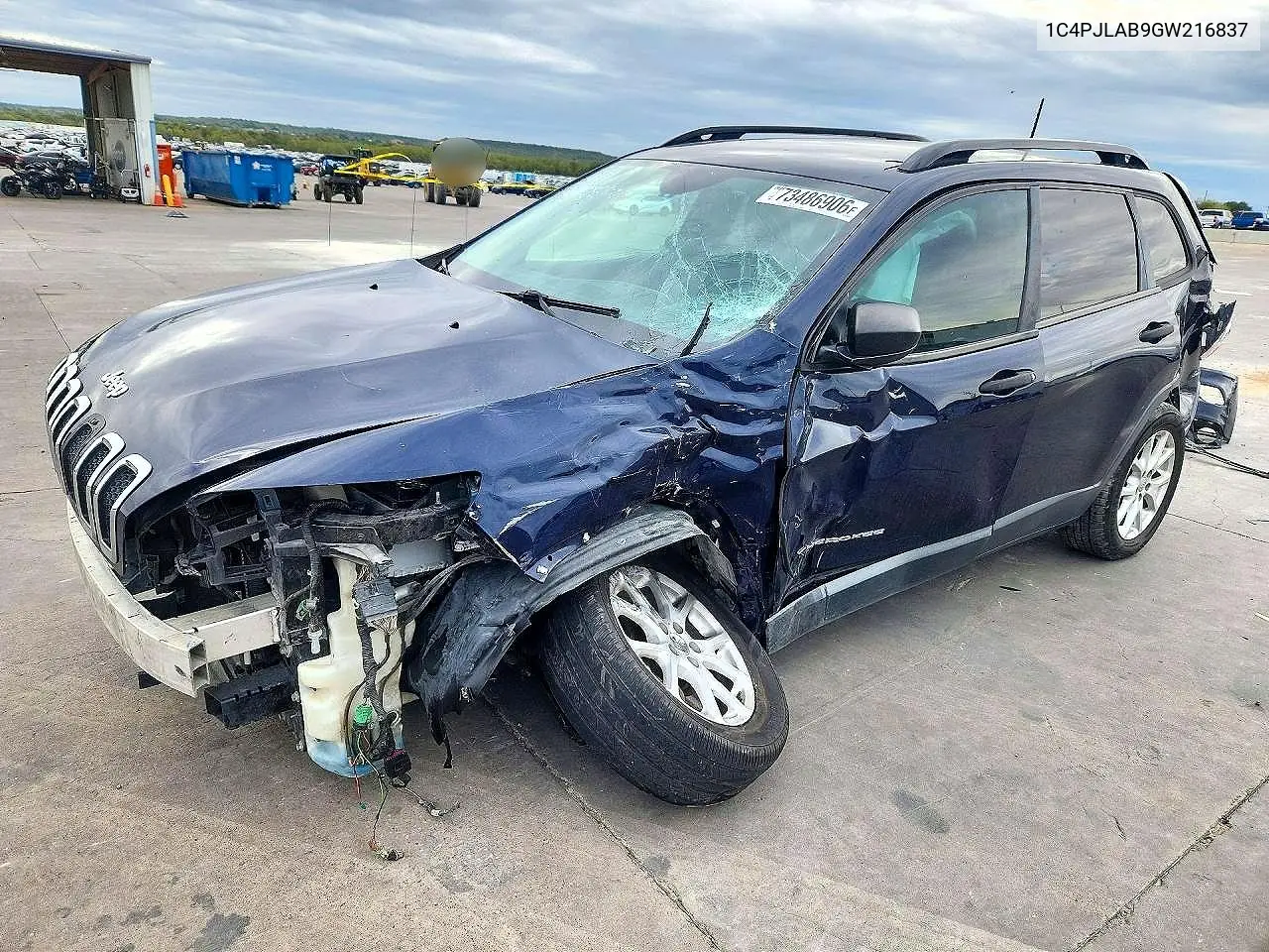 JEEP CHEROKEE 2016, VIN 1C4PJLAB9GW216837