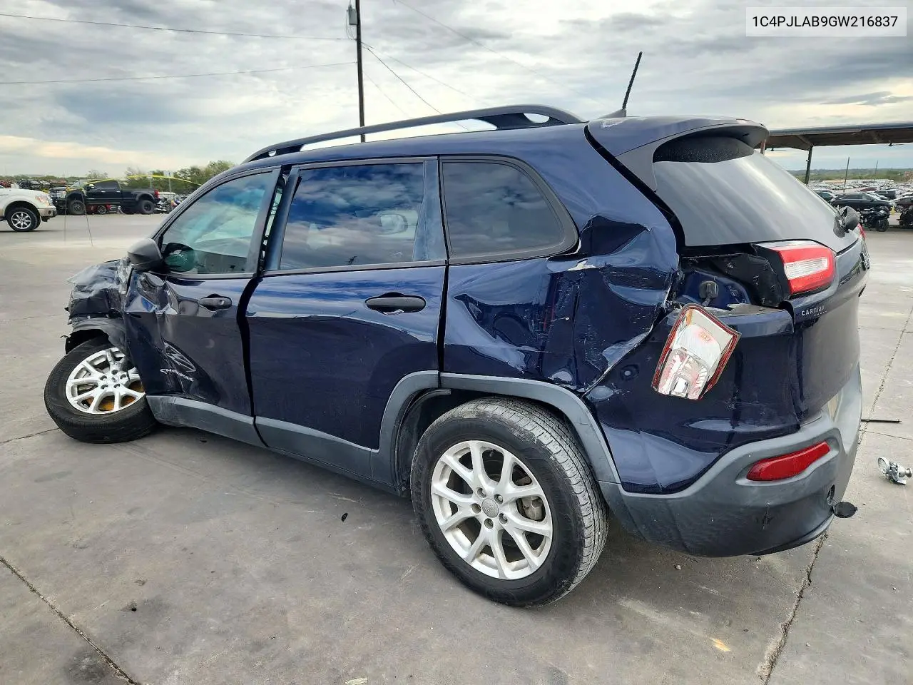 2016 JEEP CHEROKEE VIN 1C4PJLAB9GW216837 — фото 2