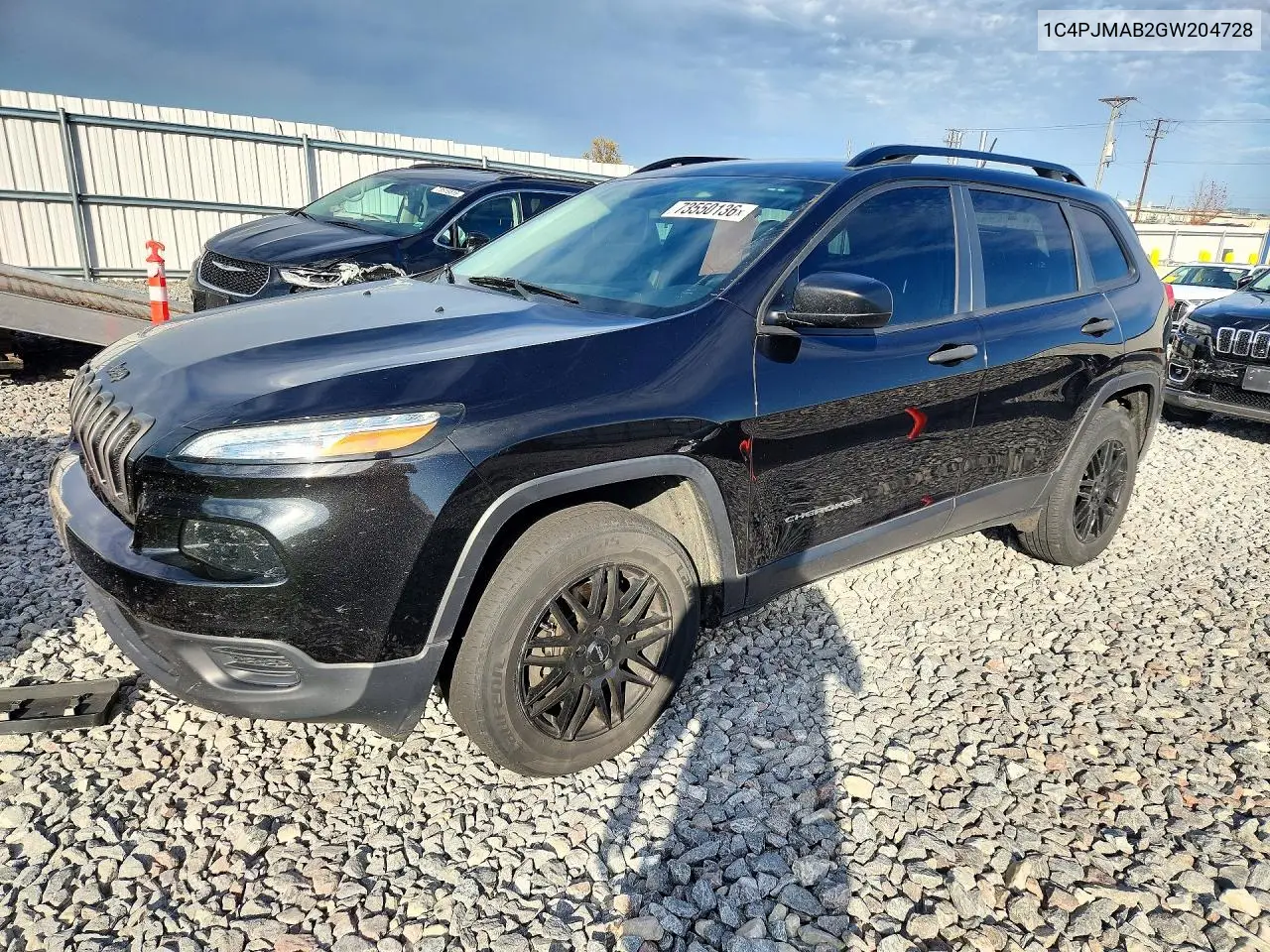 JEEP CHEROKEE 2016, VIN 1C4PJMAB2GW204728