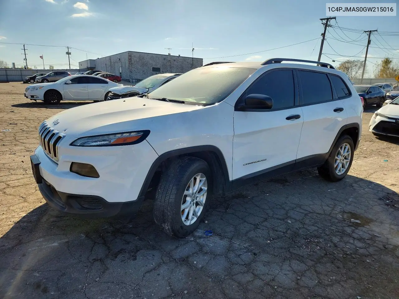 JEEP CHEROKEE 2016, VIN 1C4PJMAS0GW215016