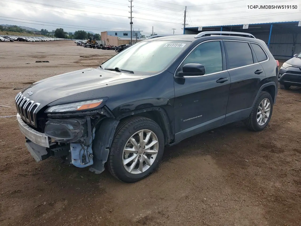 JEEP CHEROKEE 2017, VIN 1C4PJMDB5HW519150