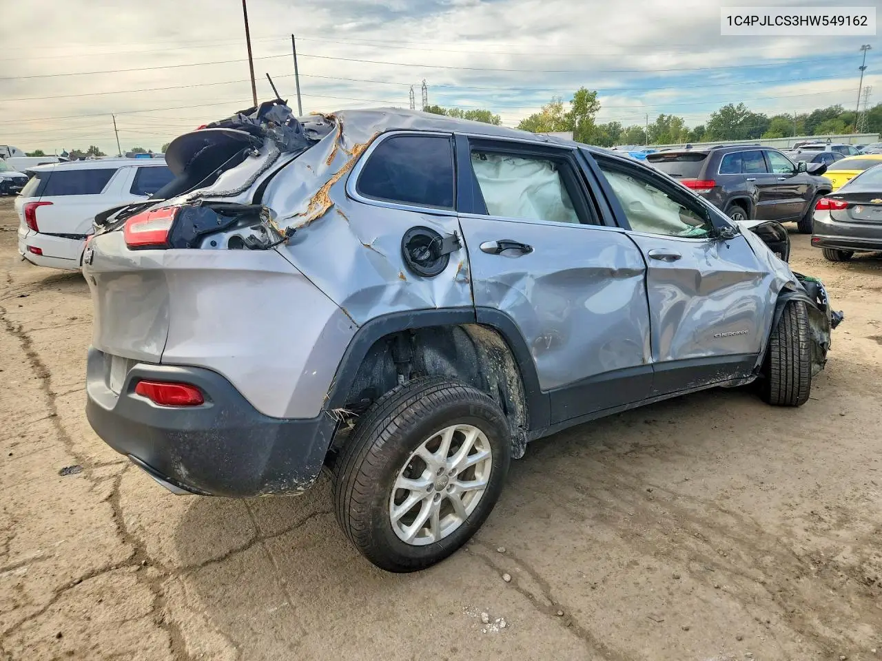2017 JEEP CHEROKEE VIN 1C4PJLCS3HW549162 — фото 3