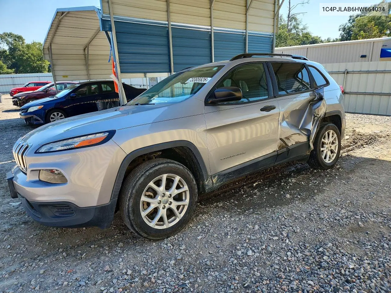 JEEP CHEROKEE 2017, VIN 1C4PJLAB6HW664034