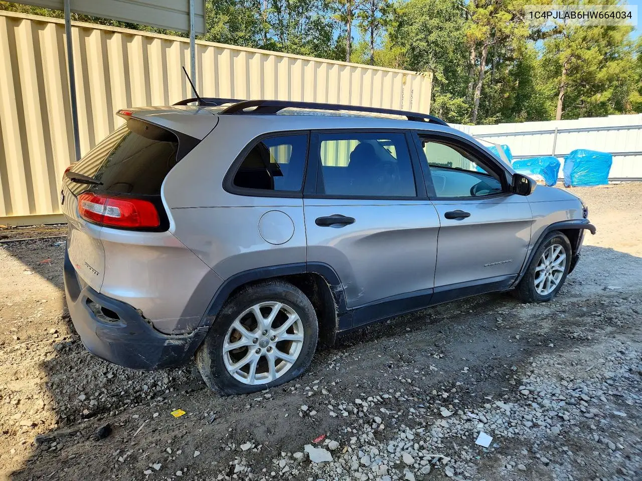 2017 JEEP CHEROKEE VIN 1C4PJLAB6HW664034 — фото 3