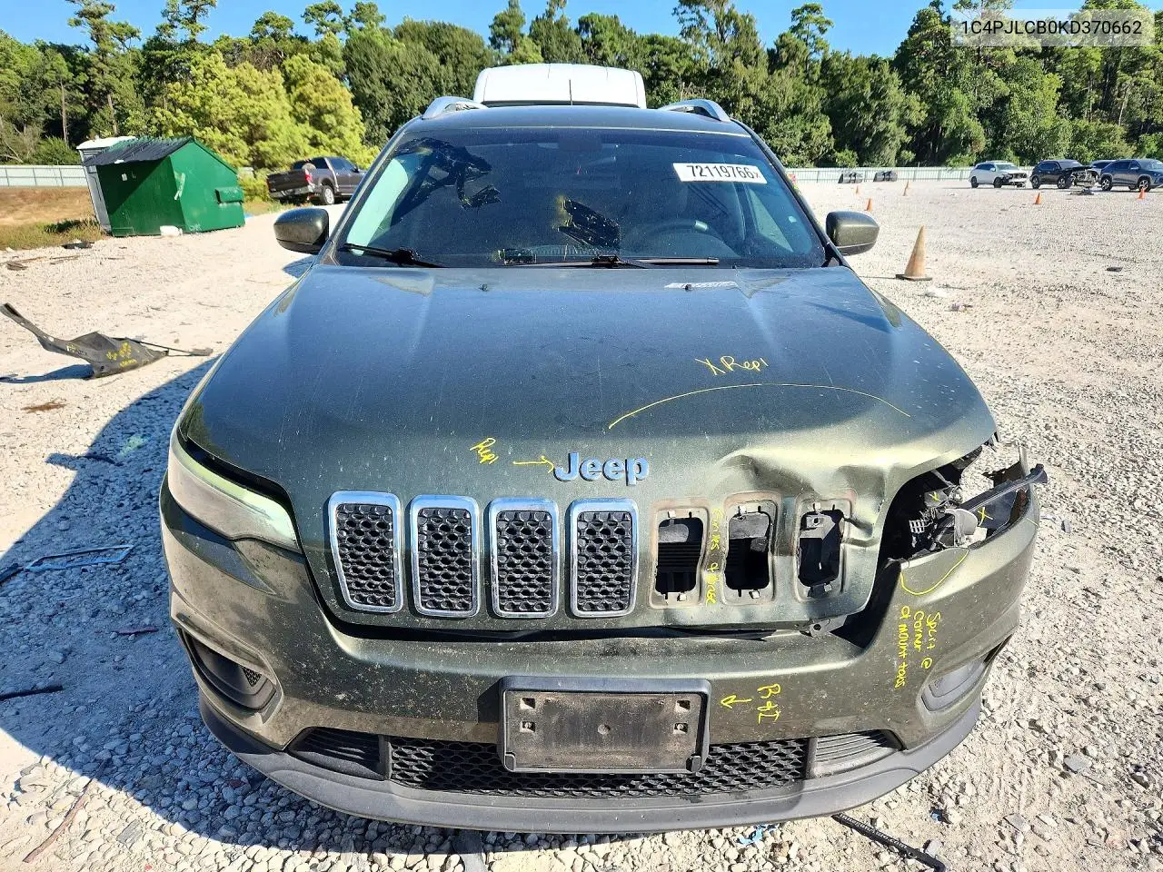 2019 JEEP CHEROKEE VIN 1C4PJLCB0KD370662 — фото 5