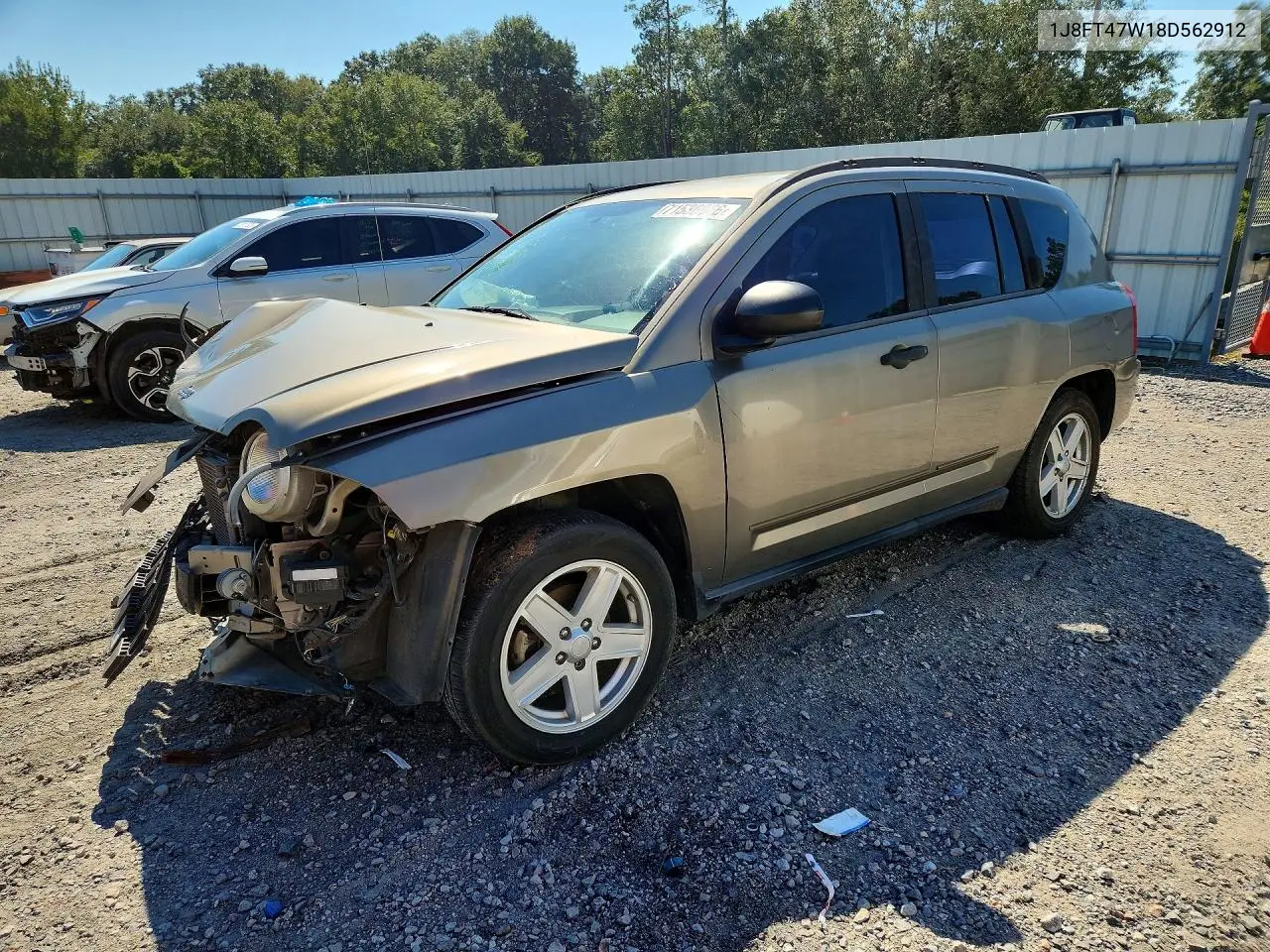 JEEP COMPASS 2008, VIN 1J8FT47W18D562912