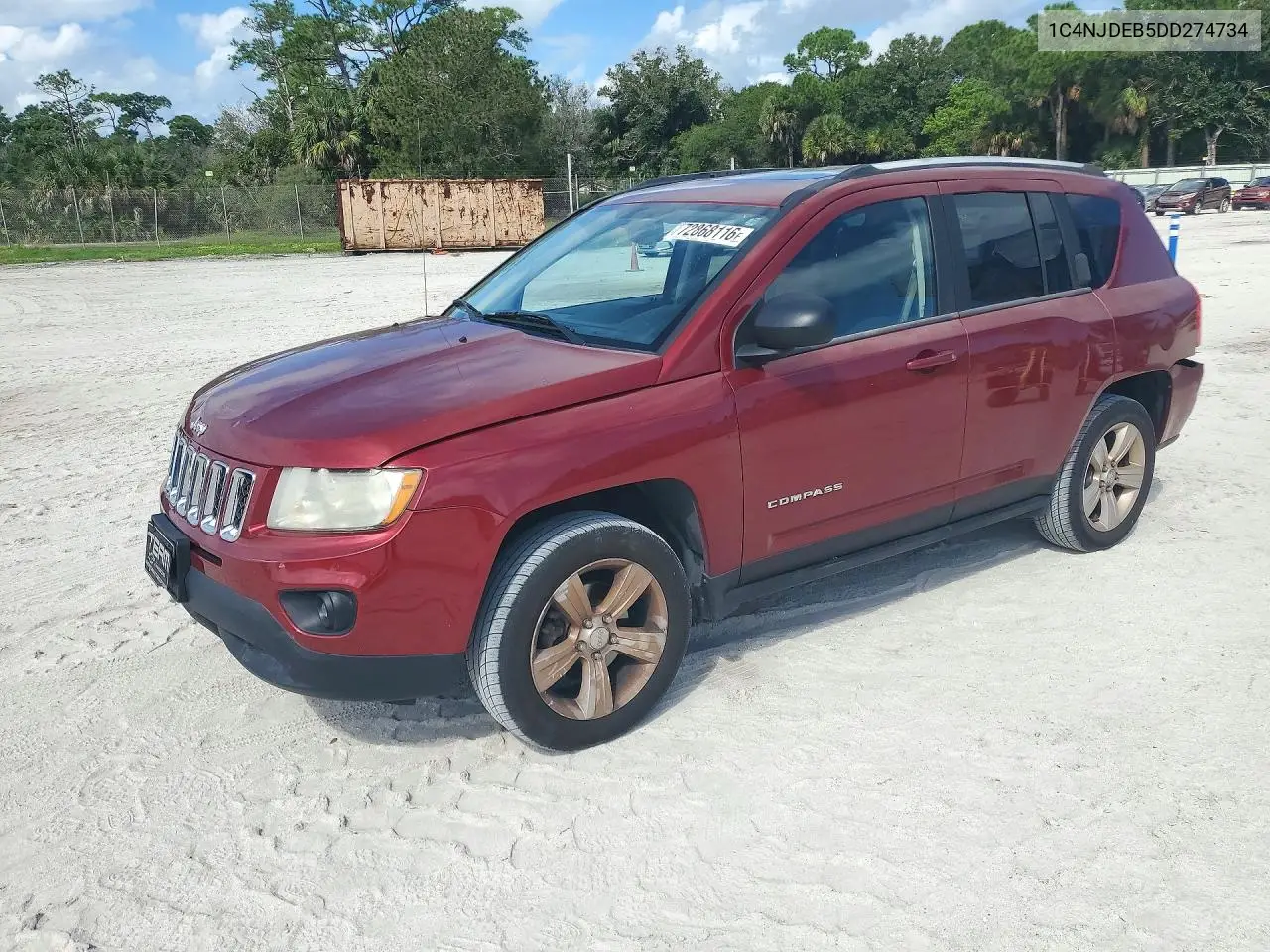 JEEP COMPASS 2013, VIN 1C4NJDEB5DD274734