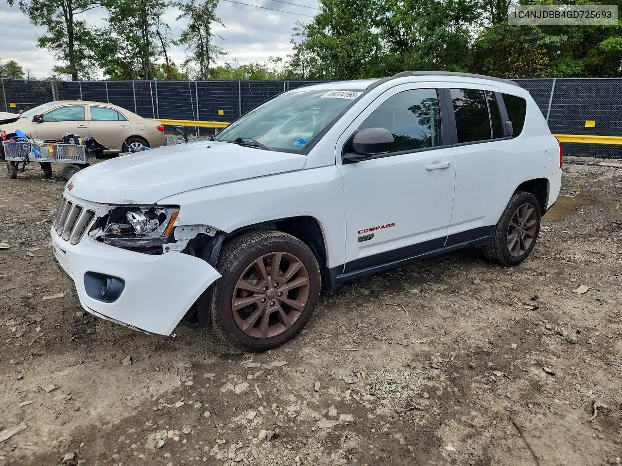 JEEP COMPASS 2016, VIN 1C4NJDBB4GD725693