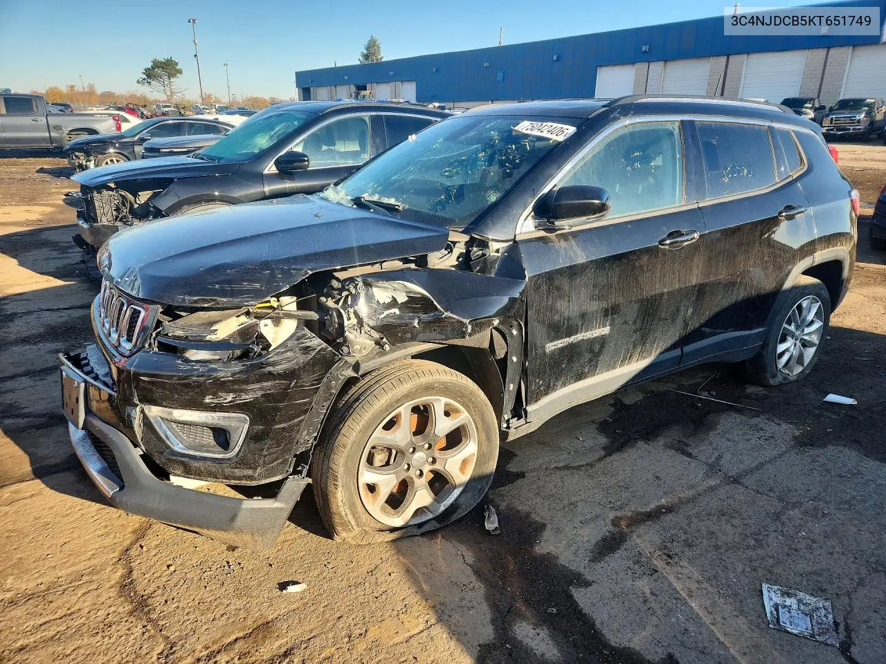 JEEP COMPASS 2019, VIN 3C4NJDCB5KT651749