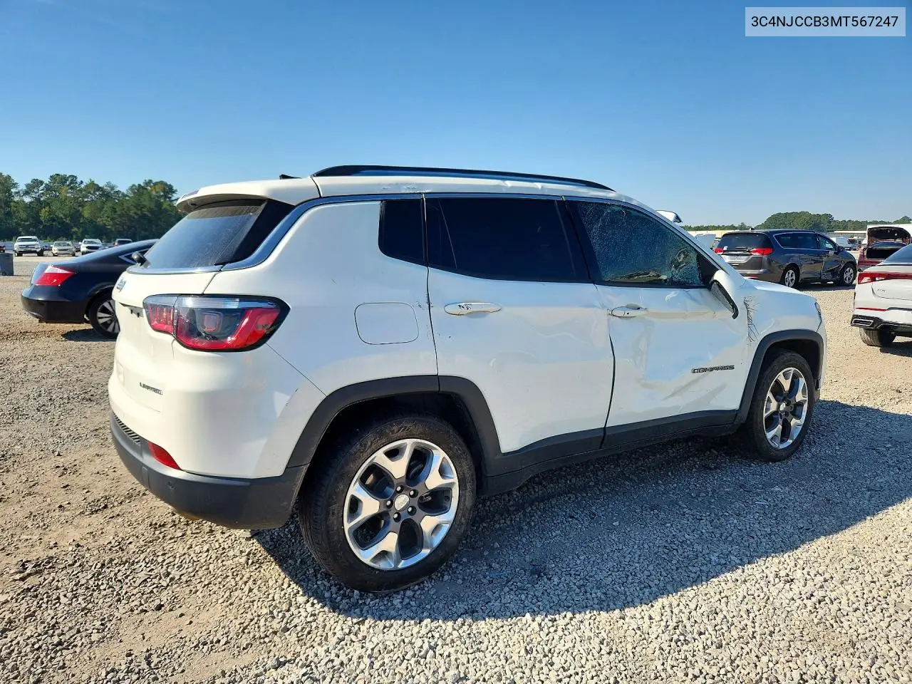 2021 JEEP COMPASS VIN 3C4NJCCB3MT567247 — фото 3