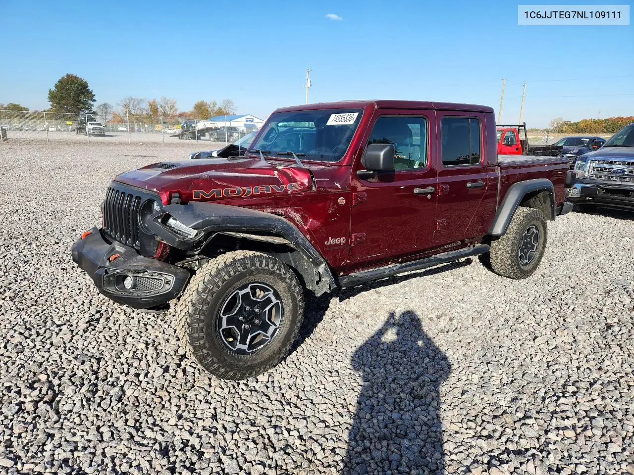 JEEP GLADIATOR 2022, VIN 1C6JJTEG7NL109111