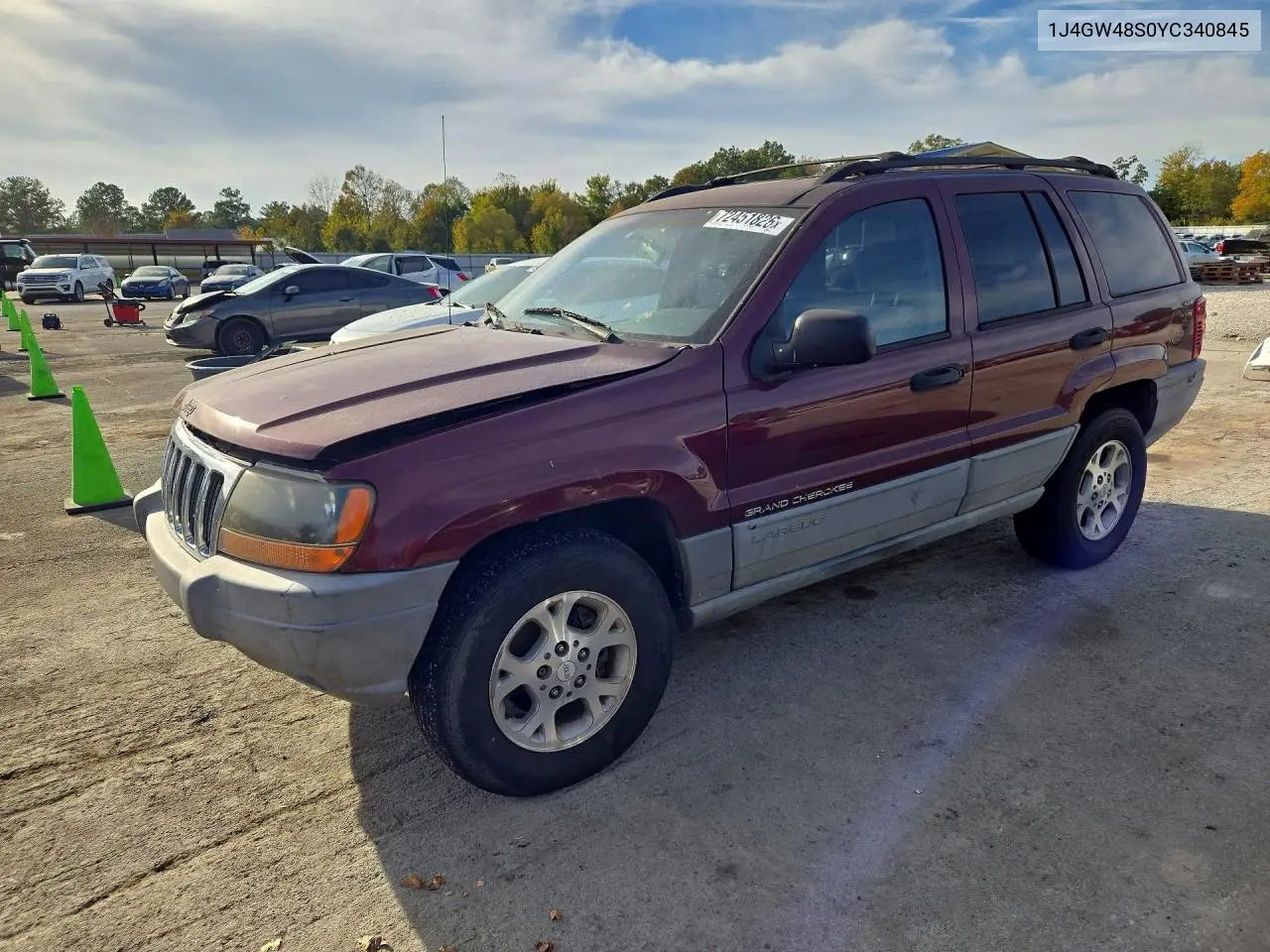 JEEP GRAND CHEROKEE 2000, VIN 1J4GW48S0YC340845