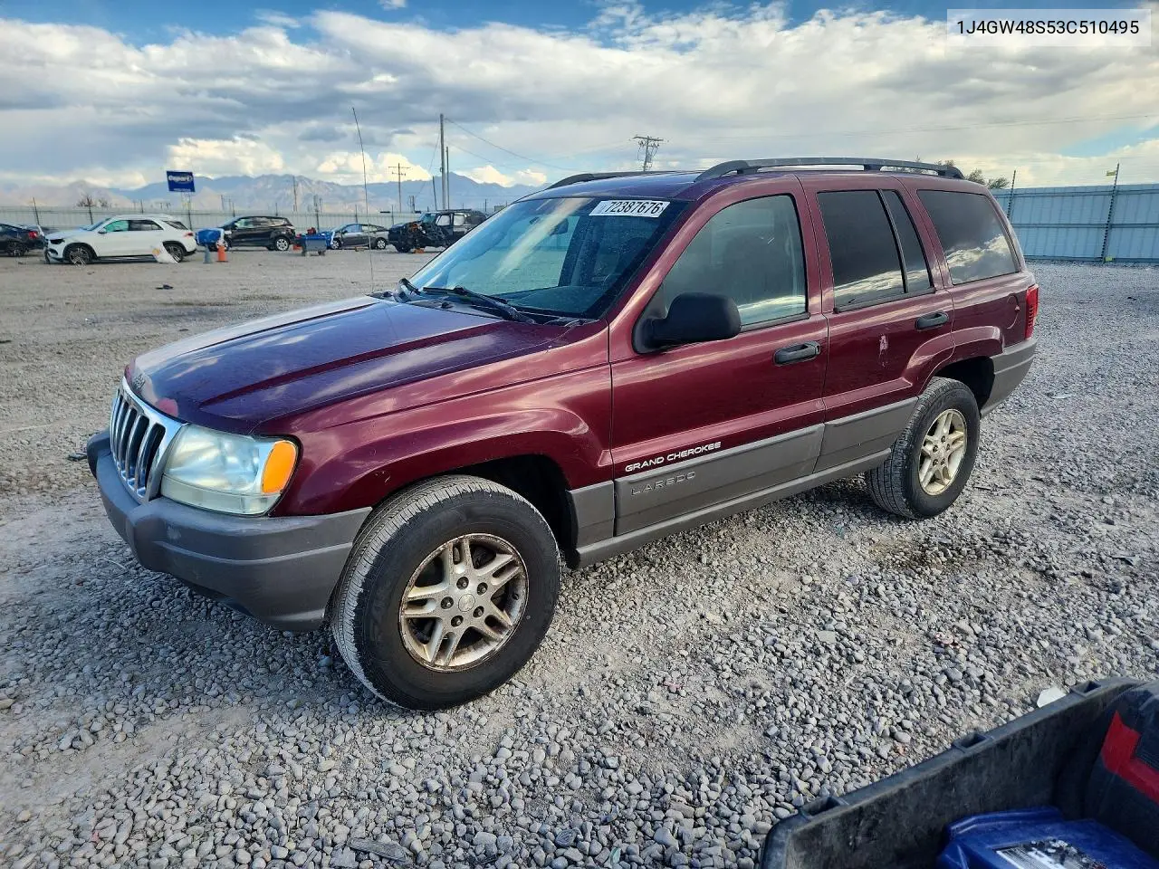 JEEP GRAND CHEROKEE 2003, VIN 1J4GW48S53C510495