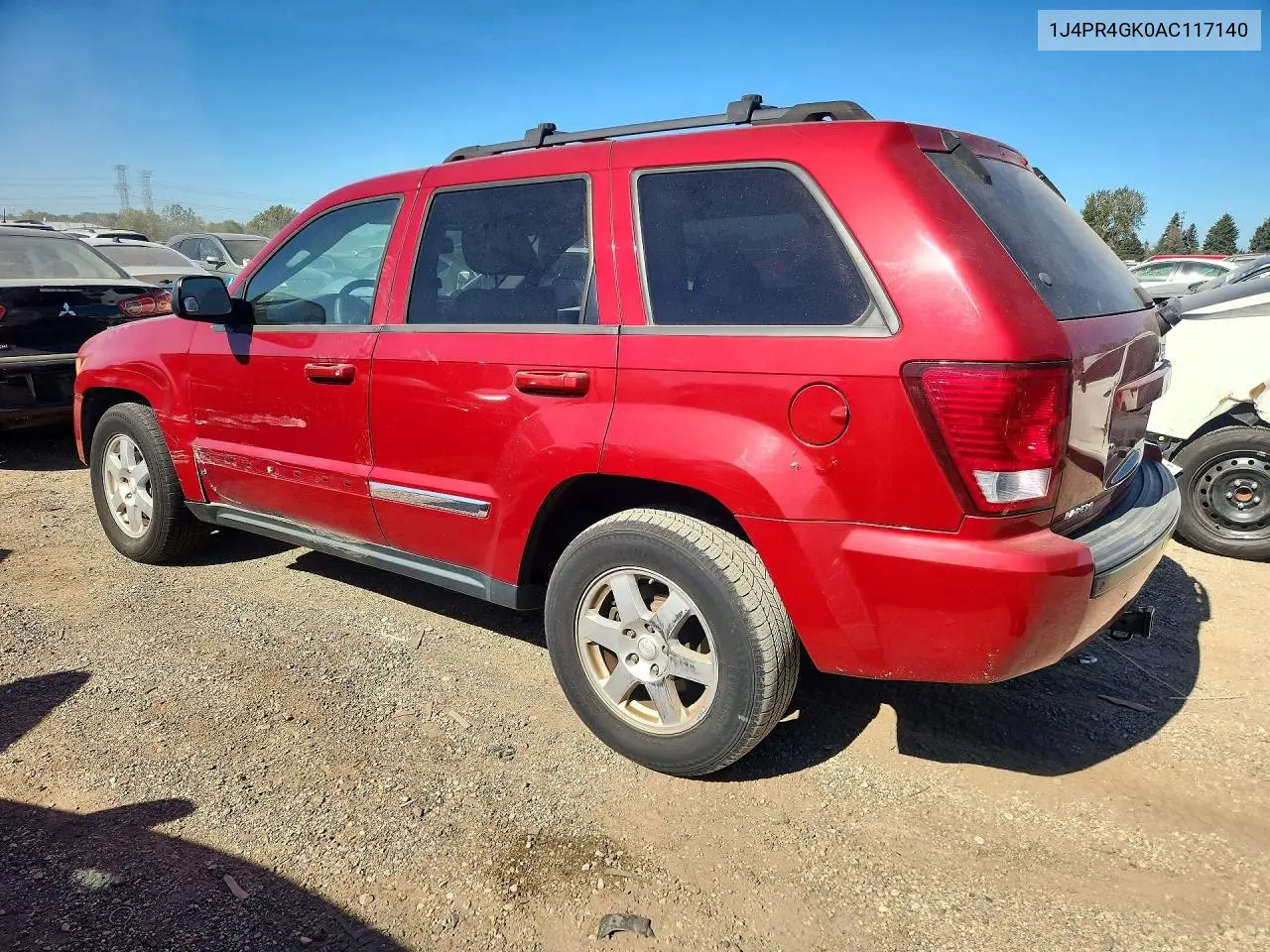2010 JEEP GRAND CHEROKEE VIN 1J4PR4GK0AC117140 — фото 2