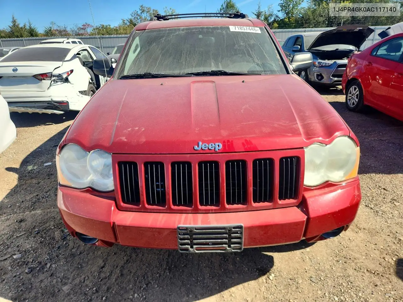 2010 JEEP GRAND CHEROKEE VIN 1J4PR4GK0AC117140 — фото 5