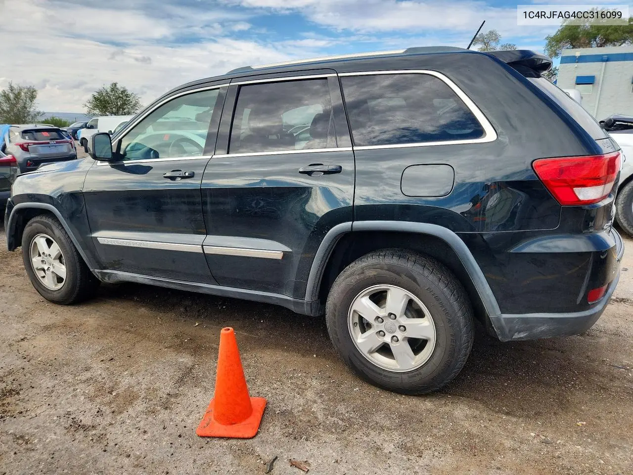 2012 JEEP GRAND CHEROKEE VIN 1C4RJFAG4CC316099 — фото 2