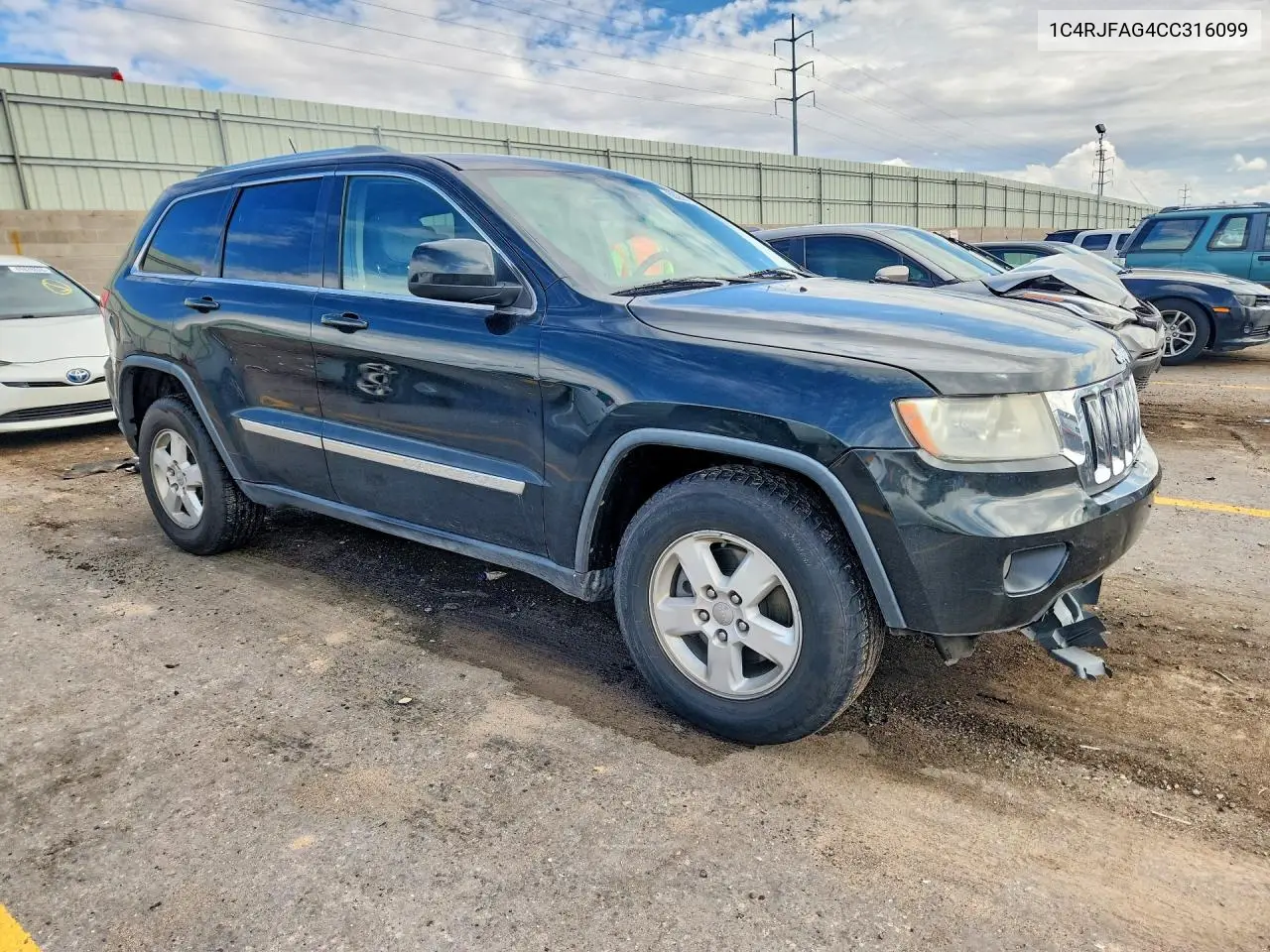 2012 JEEP GRAND CHEROKEE VIN 1C4RJFAG4CC316099 — фото 4