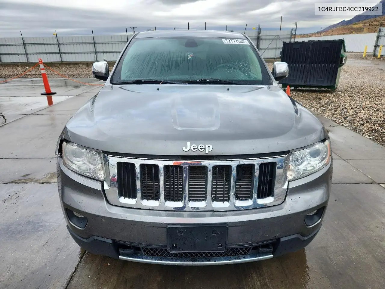 2012 JEEP GRAND CHEROKEE VIN 1C4RJFBG4CC219922 — фото 5