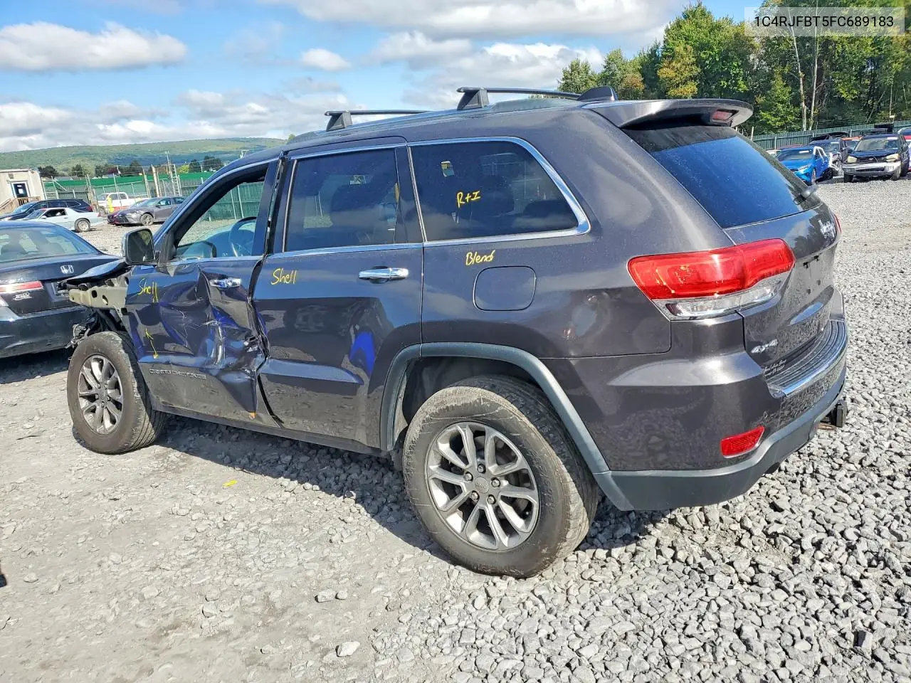 2015 JEEP GRAND CHEROKEE VIN 1C4RJFBT5FC689183 — фото 2