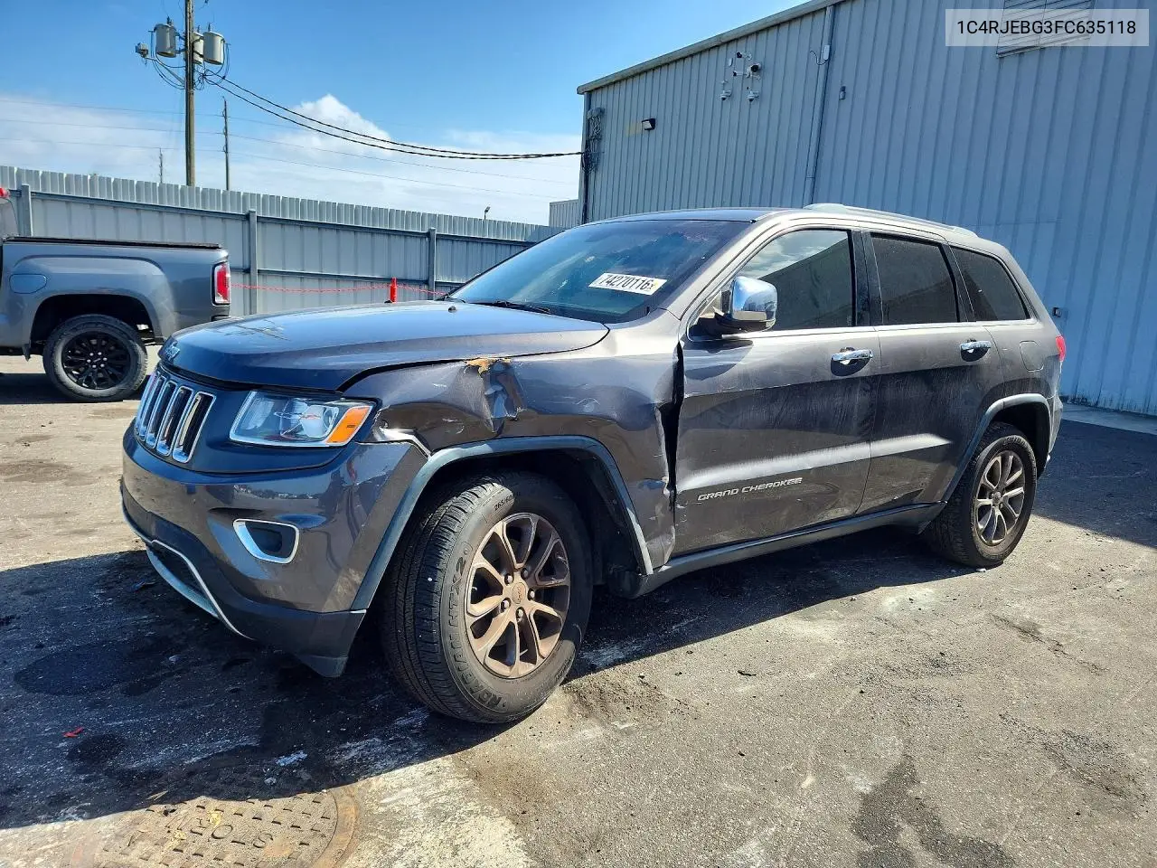 JEEP GRAND CHEROKEE 2015, VIN 1C4RJEBG3FC635118