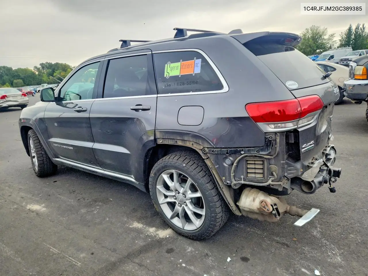 2016 JEEP GRAND CHEROKEE VIN 1C4RJFJM2GC389385 — фото 2