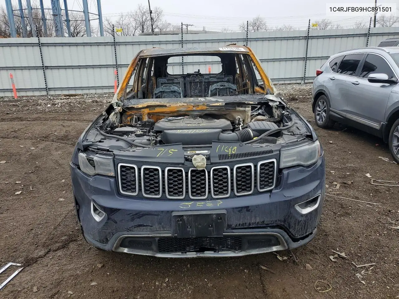 2017 JEEP GRAND CHEROKEE VIN 1C4RJFBG9HC891501 — фото 5