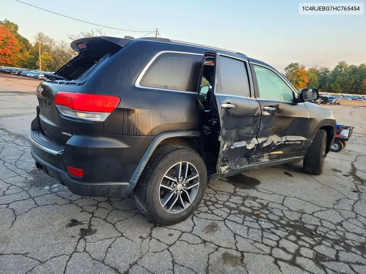 2017 JEEP GRAND CHEROKEE VIN 1C4RJEBG7HC765454 — фото 3