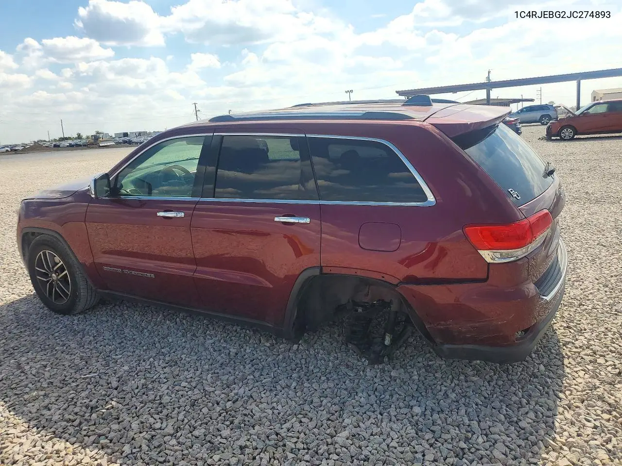 2018 JEEP GRAND CHEROKEE VIN 1C4RJEBG2JC274893 — фото 2