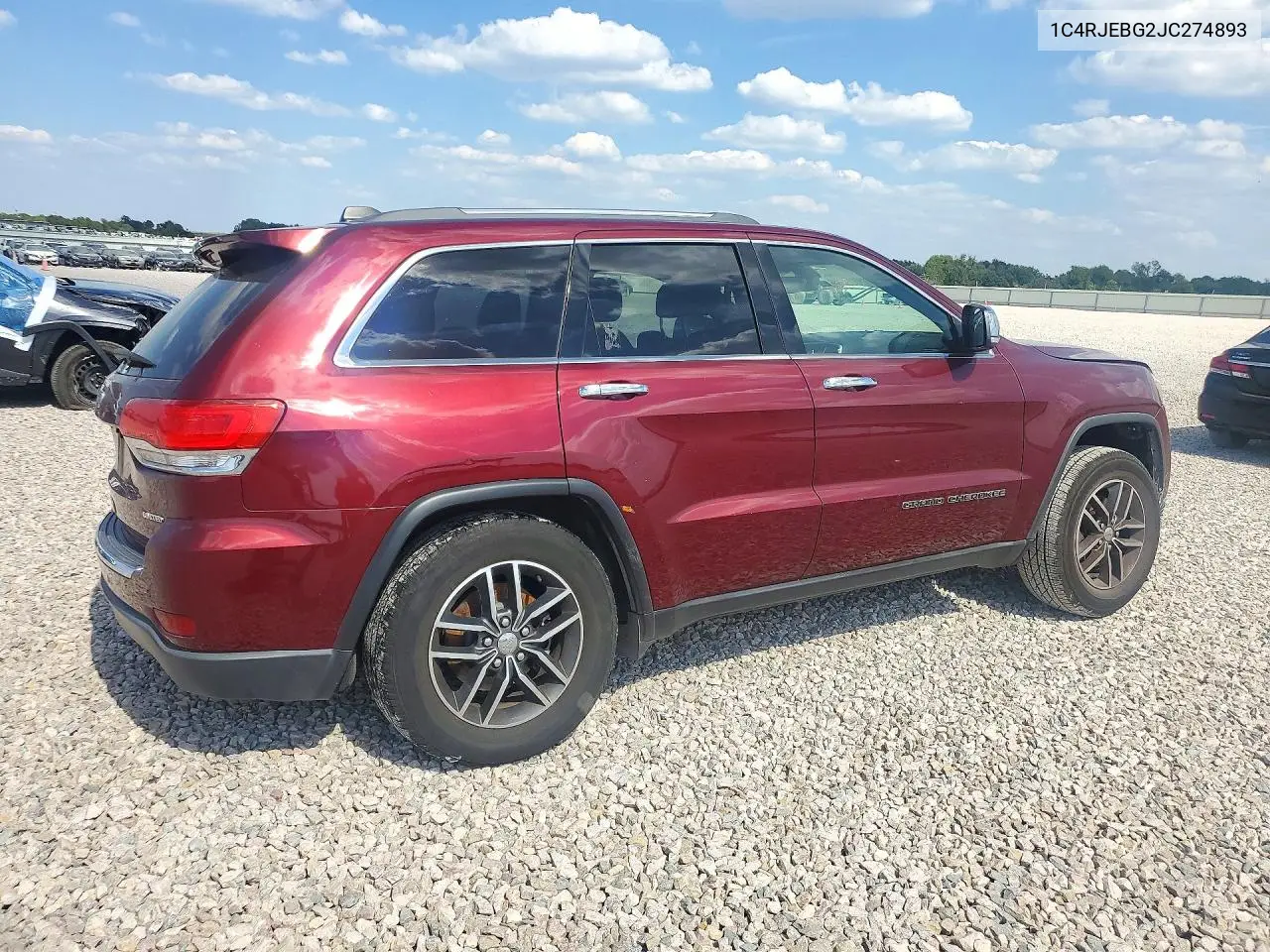 2018 JEEP GRAND CHEROKEE VIN 1C4RJEBG2JC274893 — фото 3
