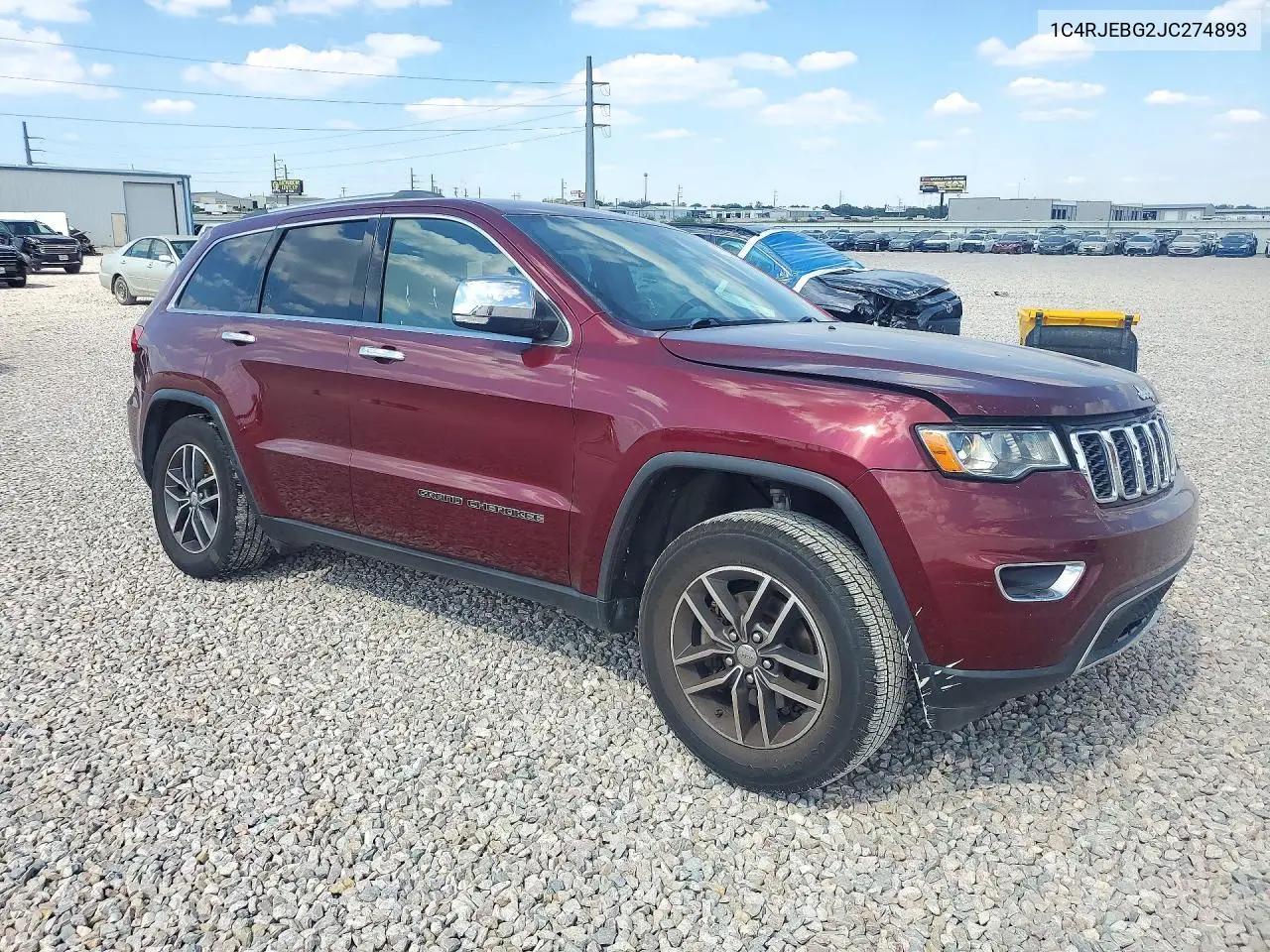 2018 JEEP GRAND CHEROKEE VIN 1C4RJEBG2JC274893 — фото 4