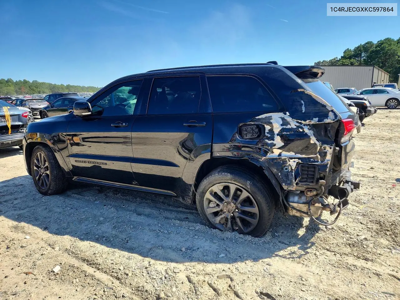2019 JEEP GRAND CHEROKEE VIN 1C4RJECGXKC597864 — фото 2