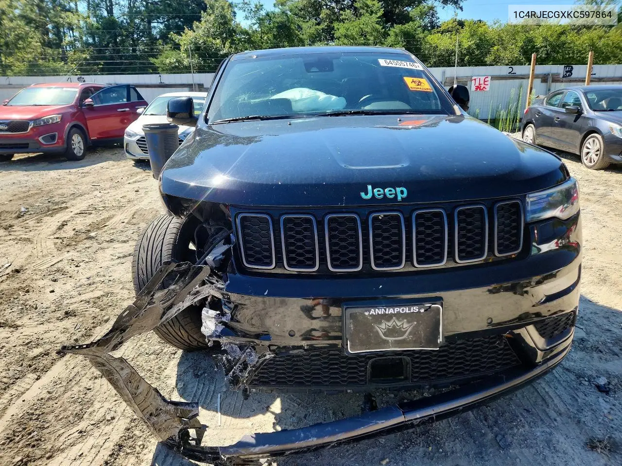 2019 JEEP GRAND CHEROKEE VIN 1C4RJECGXKC597864 — фото 5
