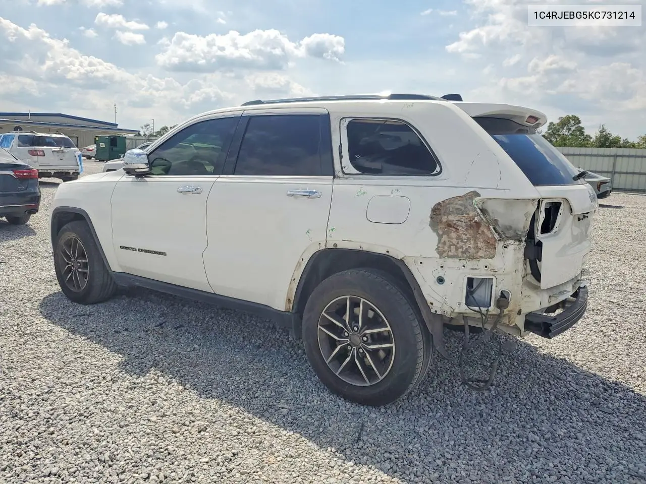 2019 JEEP GRAND CHEROKEE VIN 1C4RJEBG5KC731214 — фото 2