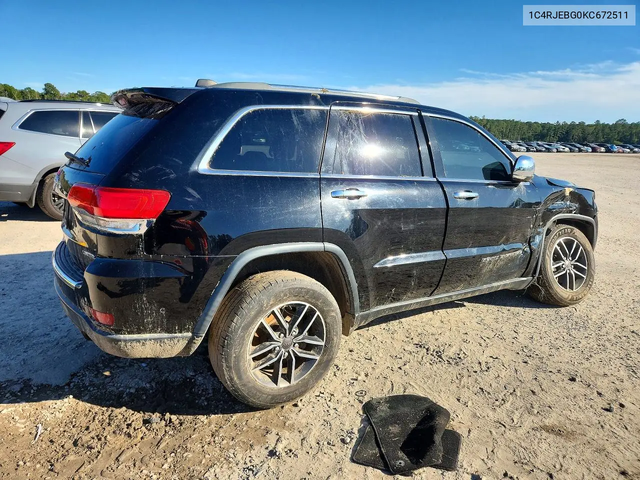 2019 JEEP GRAND CHEROKEE VIN 1C4RJEBG0KC672511 — фото 3