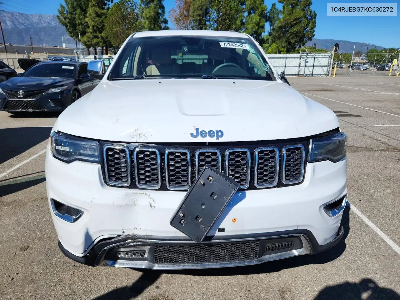2019 JEEP GRAND CHEROKEE VIN 1C4RJEBG7KC630272 — фото 5