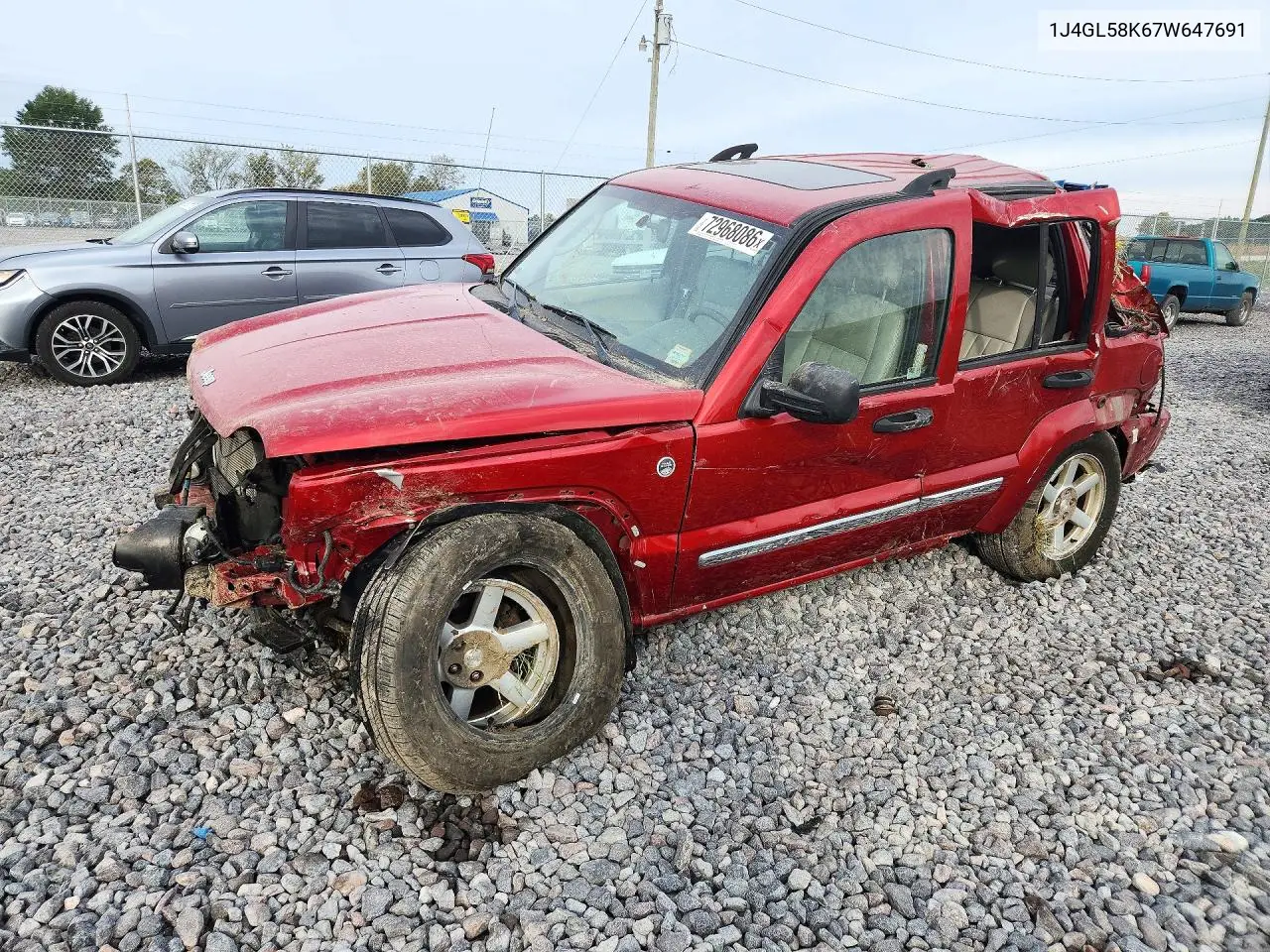 JEEP LIBERTY (NORTH AMERICA) 2007, VIN 1J4GL58K67W647691