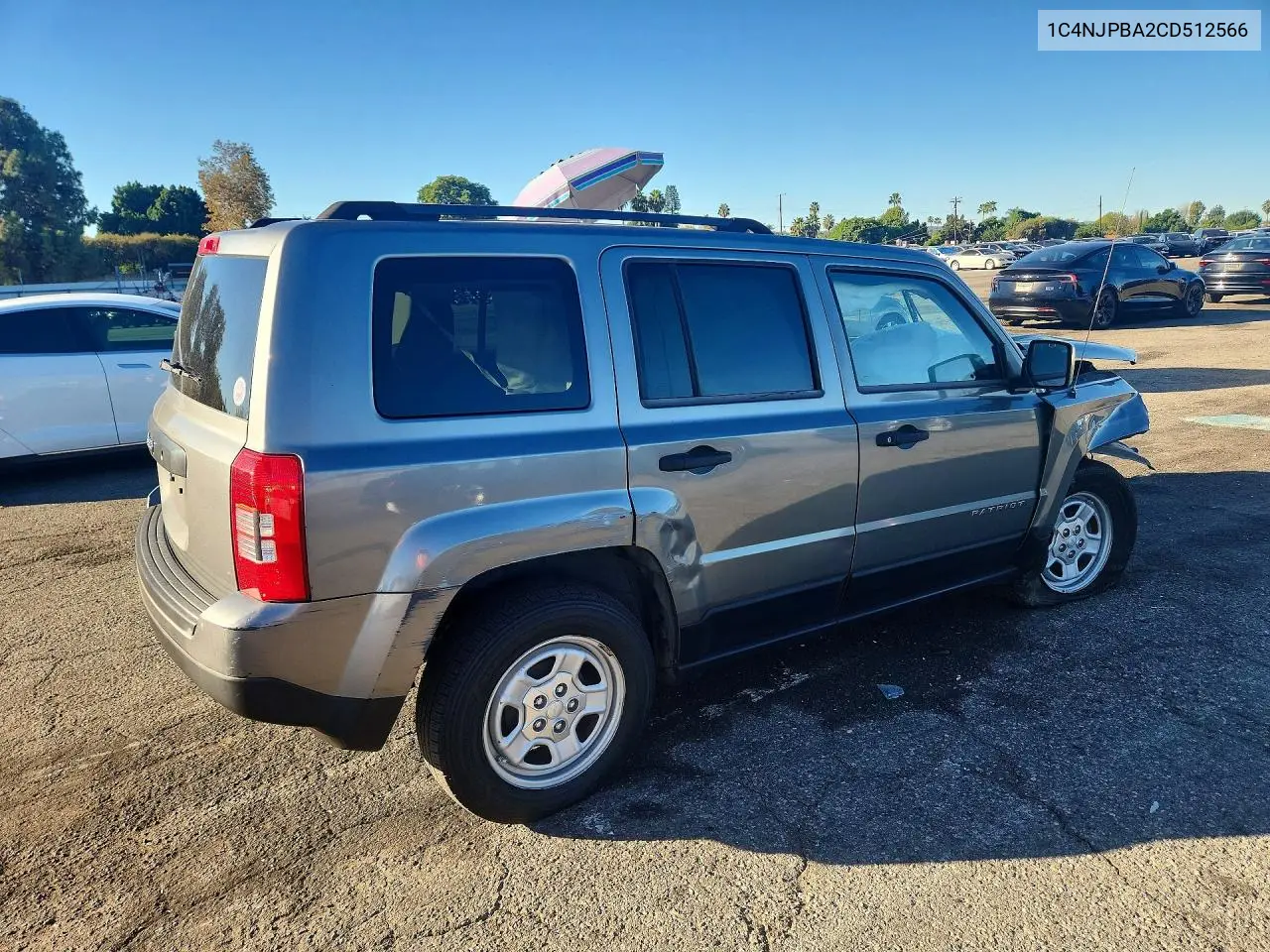 2012 JEEP LIBERTY (PATRIOT) VIN 1C4NJPBA2CD512566 — фото 3