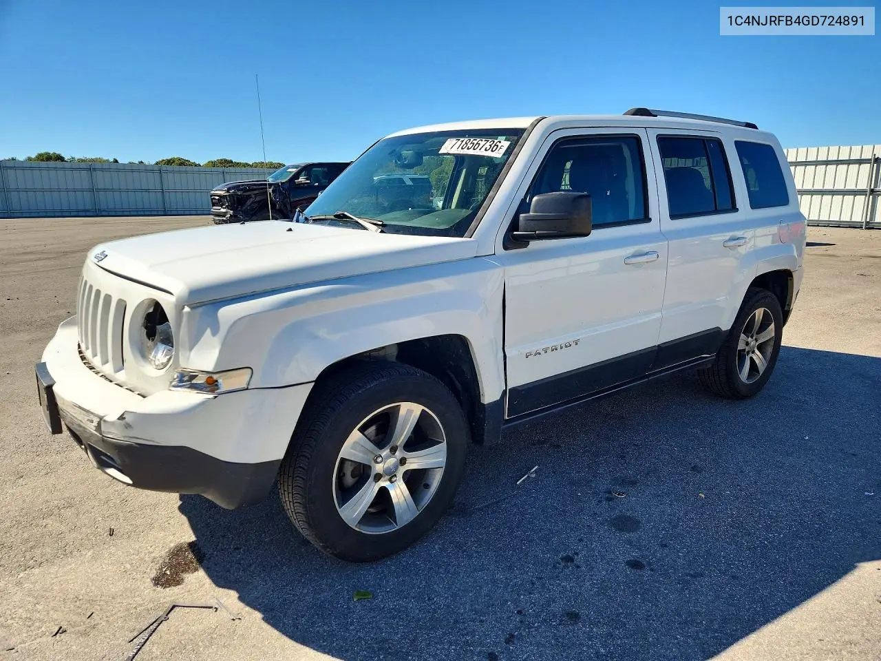 JEEP LIBERTY (PATRIOT) 2016, VIN 1C4NJRFB4GD724891