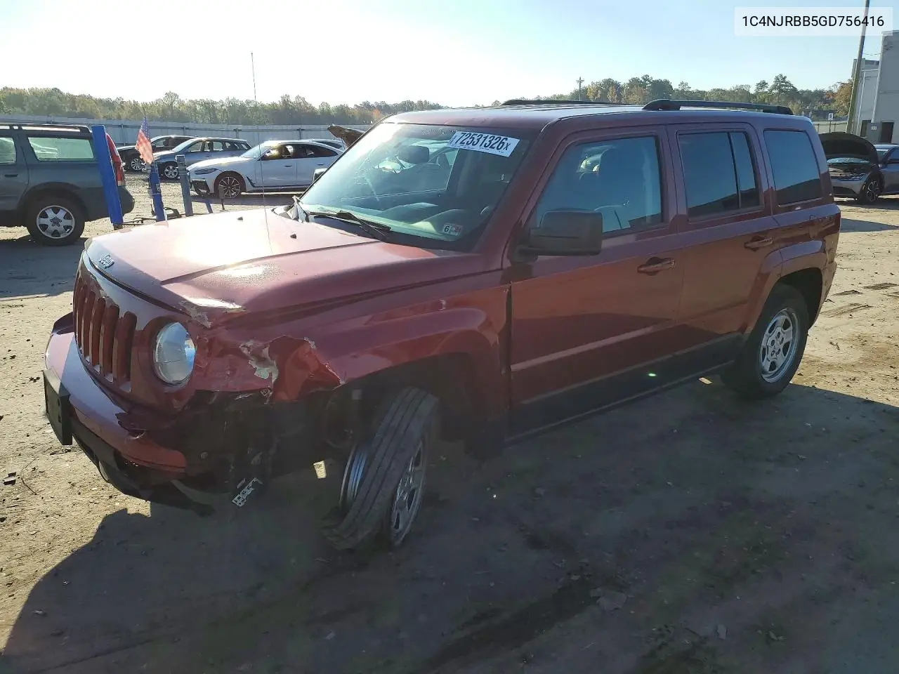 JEEP LIBERTY (PATRIOT) 2016, VIN 1C4NJRBB5GD756416