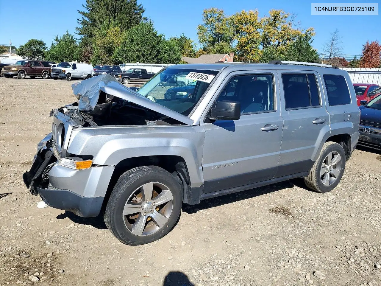 JEEP LIBERTY (PATRIOT) 2016, VIN 1C4NJRFB3GD725109