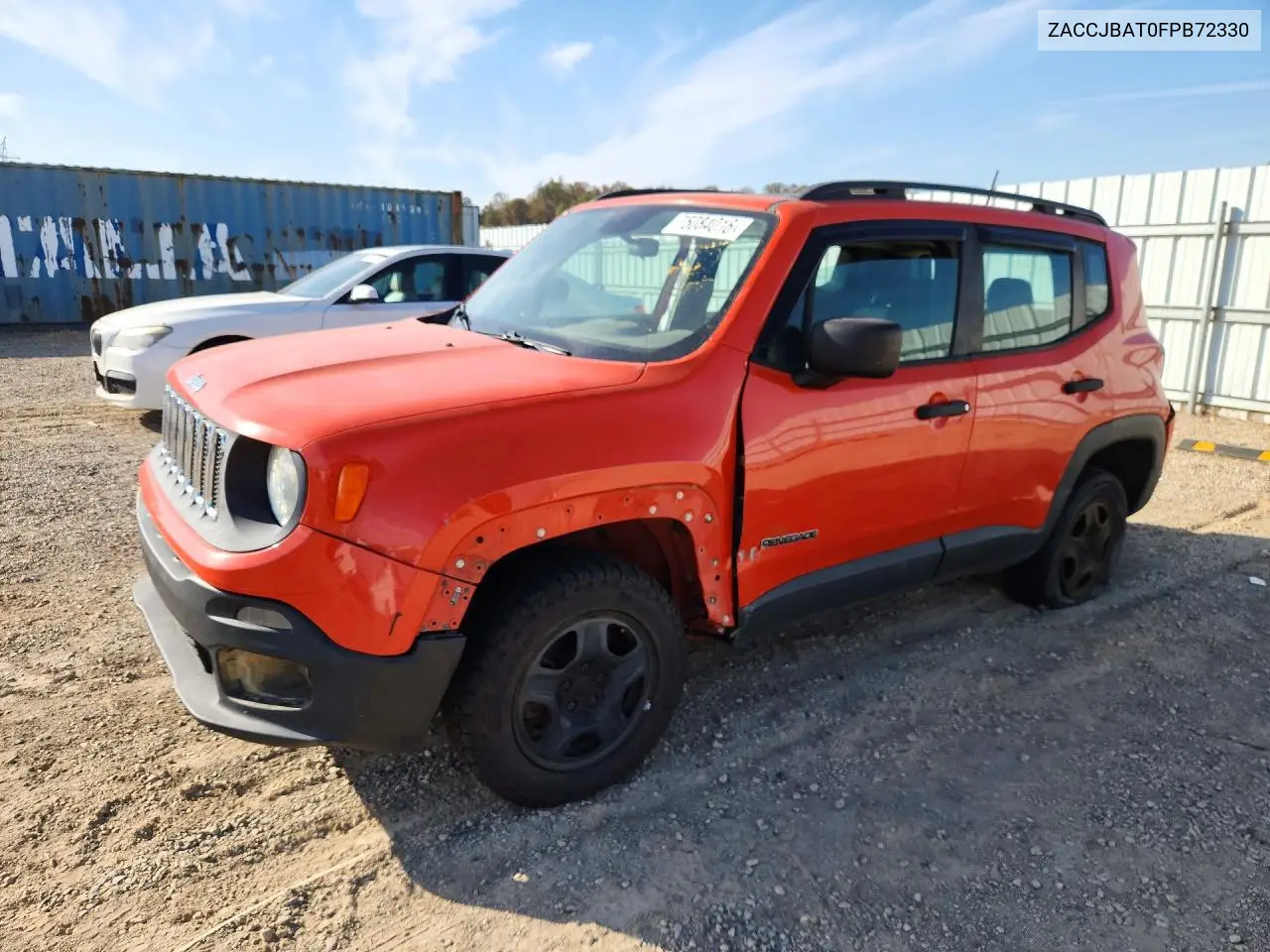 JEEP RENEGADE 2015, VIN ZACCJBAT0FPB72330