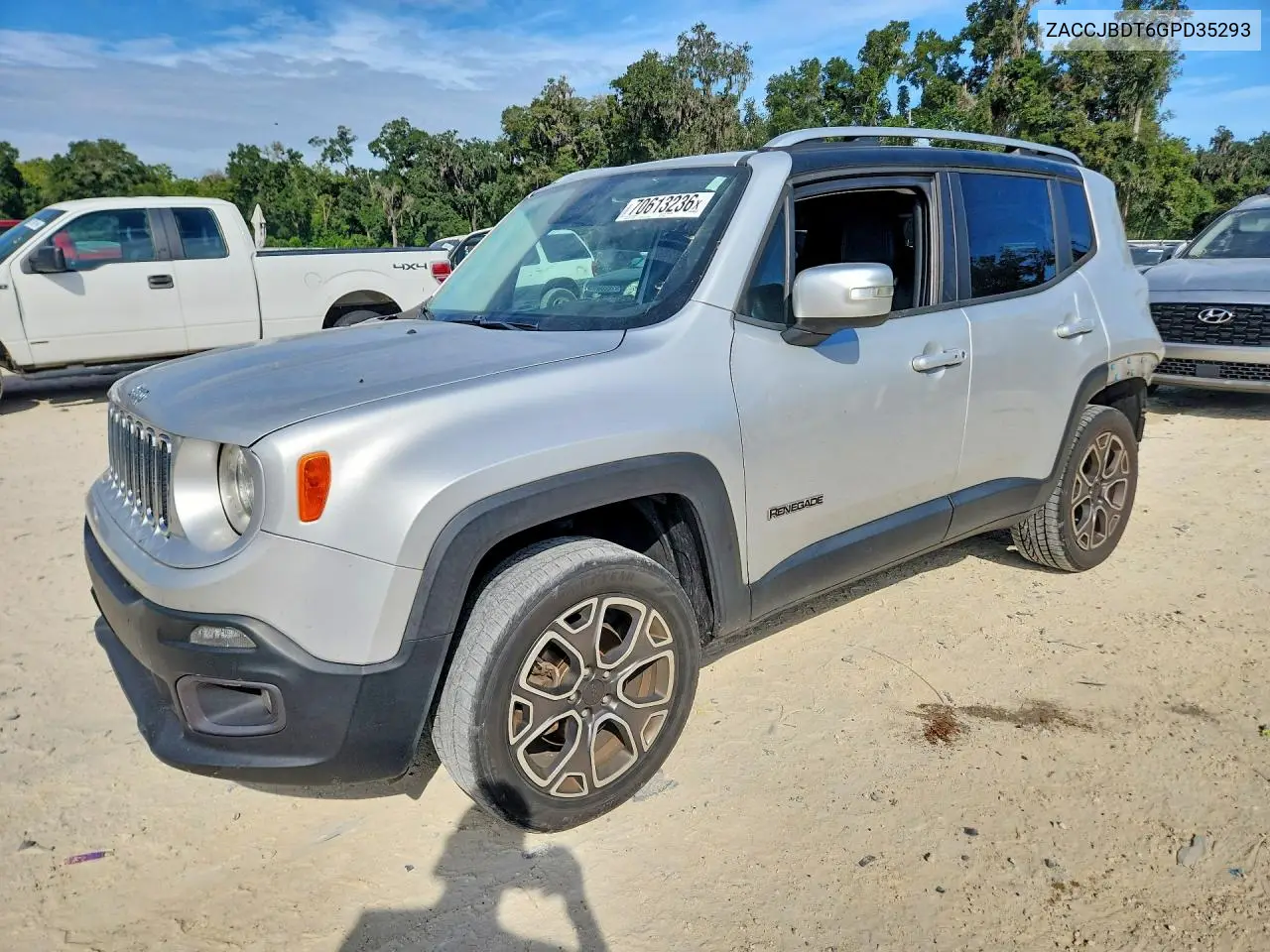 JEEP RENEGADE 2016, VIN ZACCJBDT6GPD35293