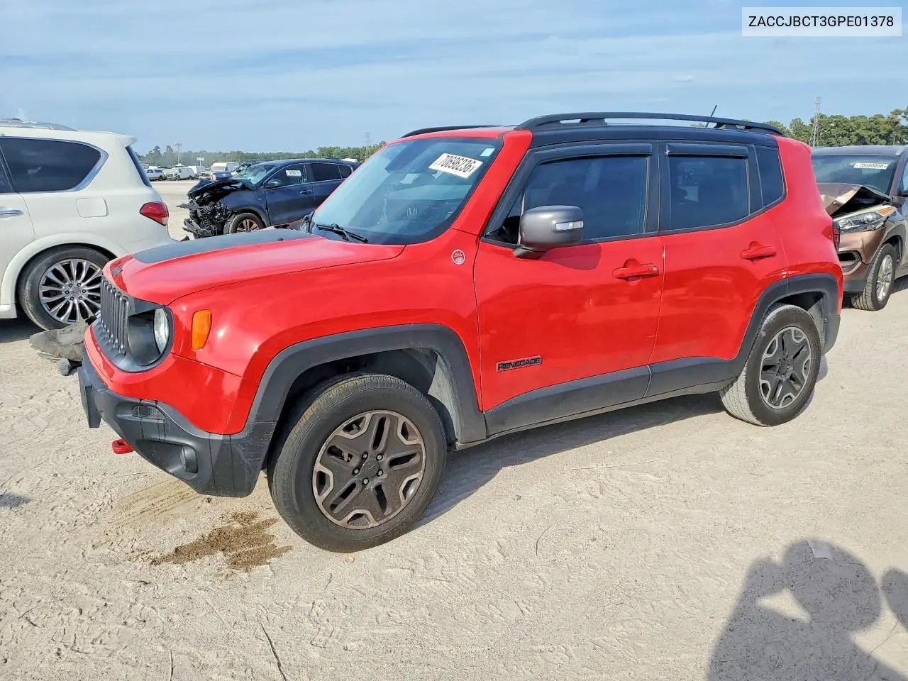 2016 JEEP RENEGADE VIN ZACCJBCT3GPE01378 — фото 1