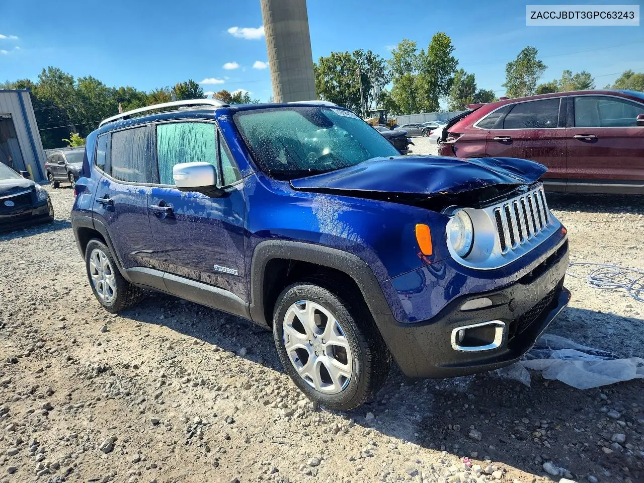 2016 JEEP RENEGADE VIN ZACCJBDT3GPC63243 — фото 4