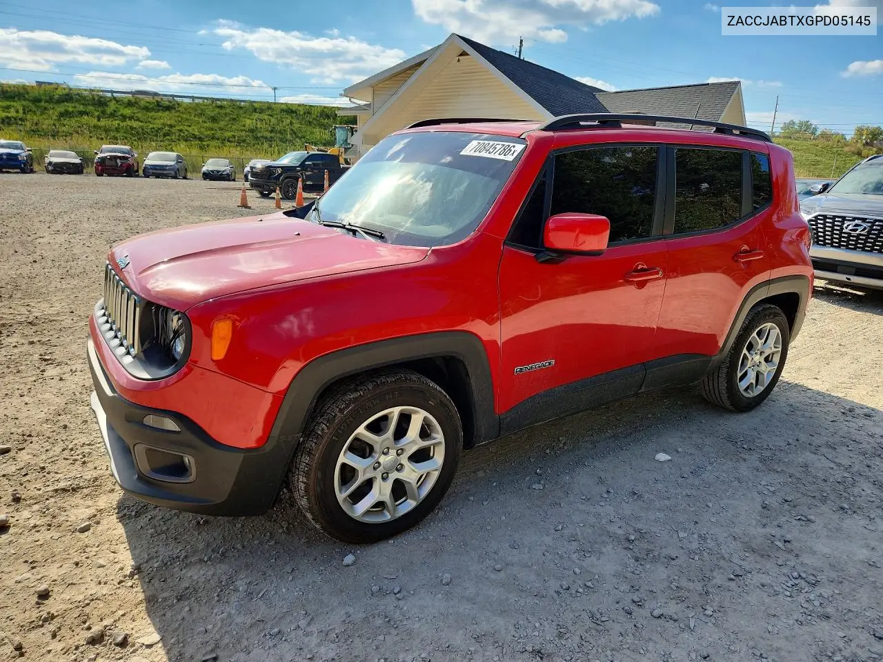 JEEP RENEGADE 2016, VIN ZACCJABTXGPD05145