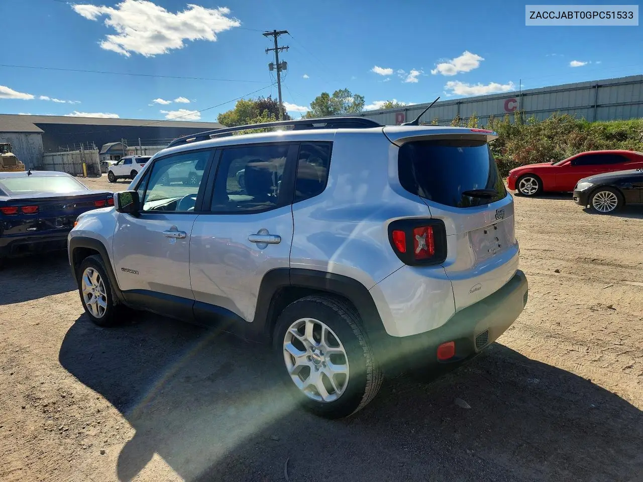 2016 JEEP RENEGADE VIN ZACCJABT0GPC51533 — фото 2