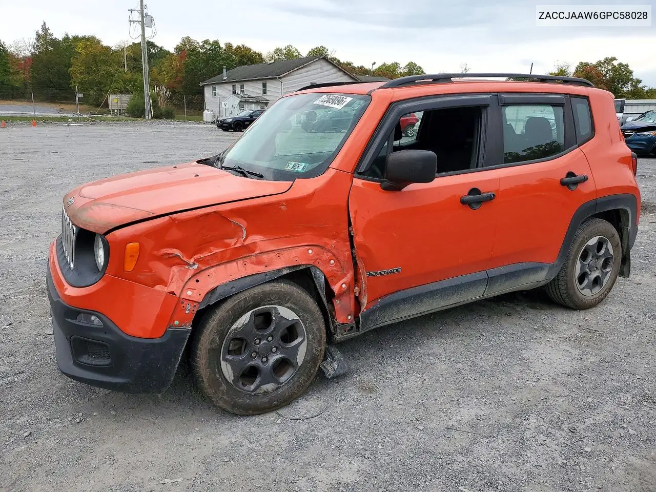 JEEP RENEGADE 2016, VIN ZACCJAAW6GPC58028