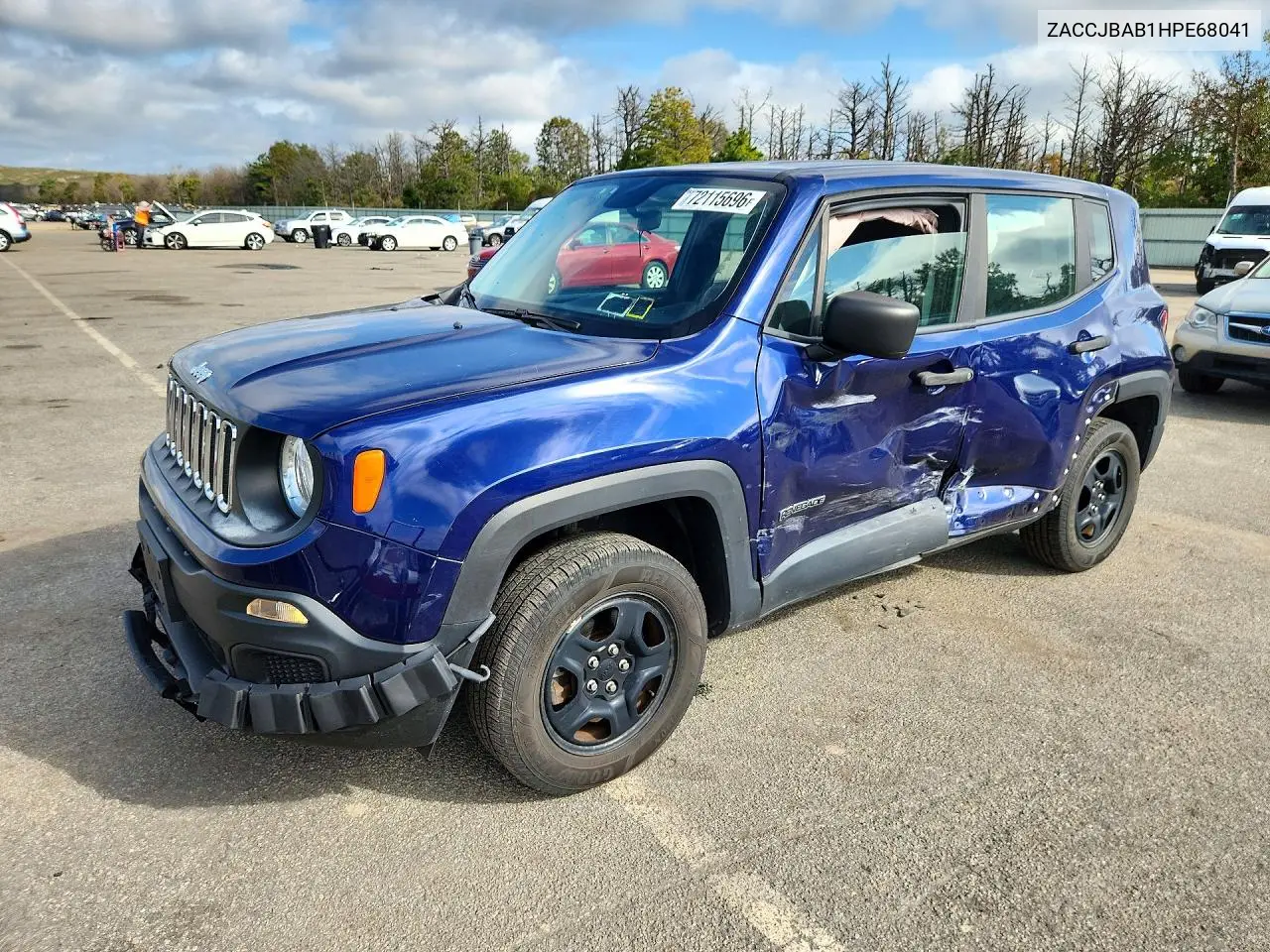 JEEP RENEGADE 2017, VIN ZACCJBAB1HPE68041