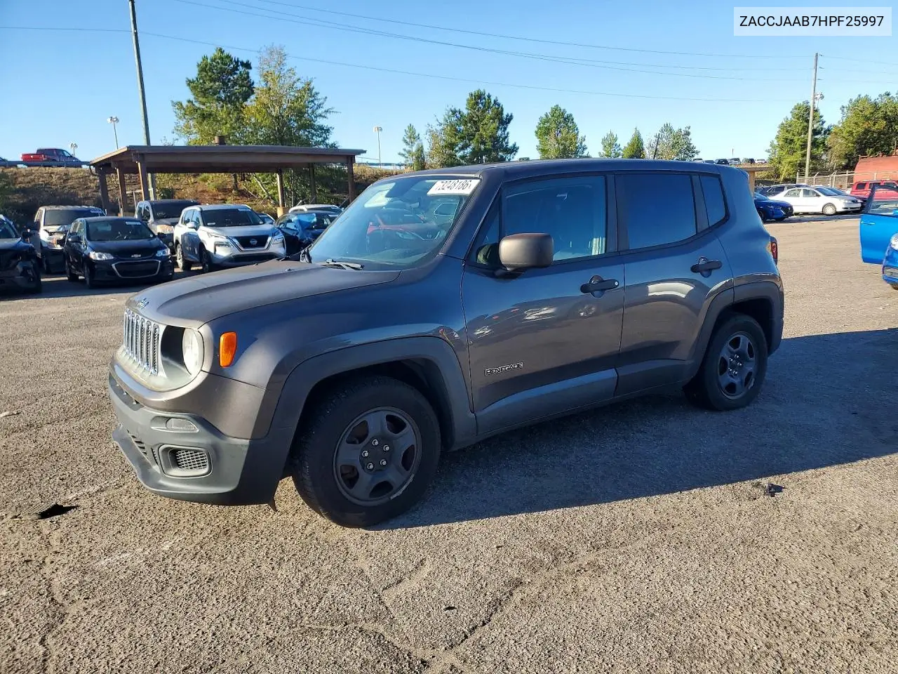 JEEP RENEGADE 2017, VIN ZACCJAAB7HPF25997